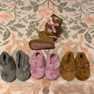 UGG babies' Booties - Tan, Gray, and Pink
